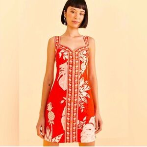 Lace Monstera Red Dress